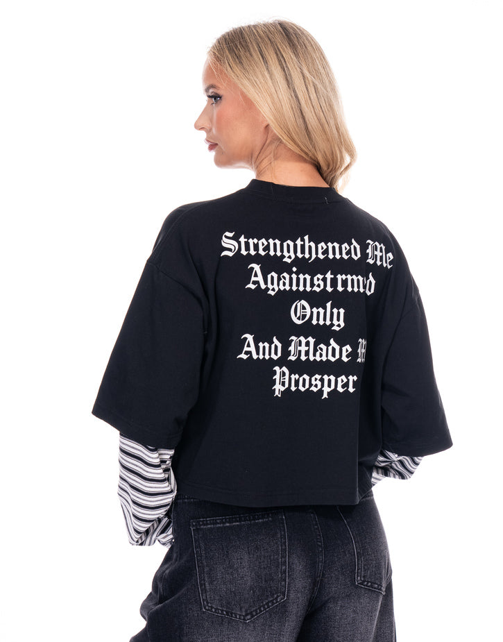 חולצה קרופ הדפס בגב