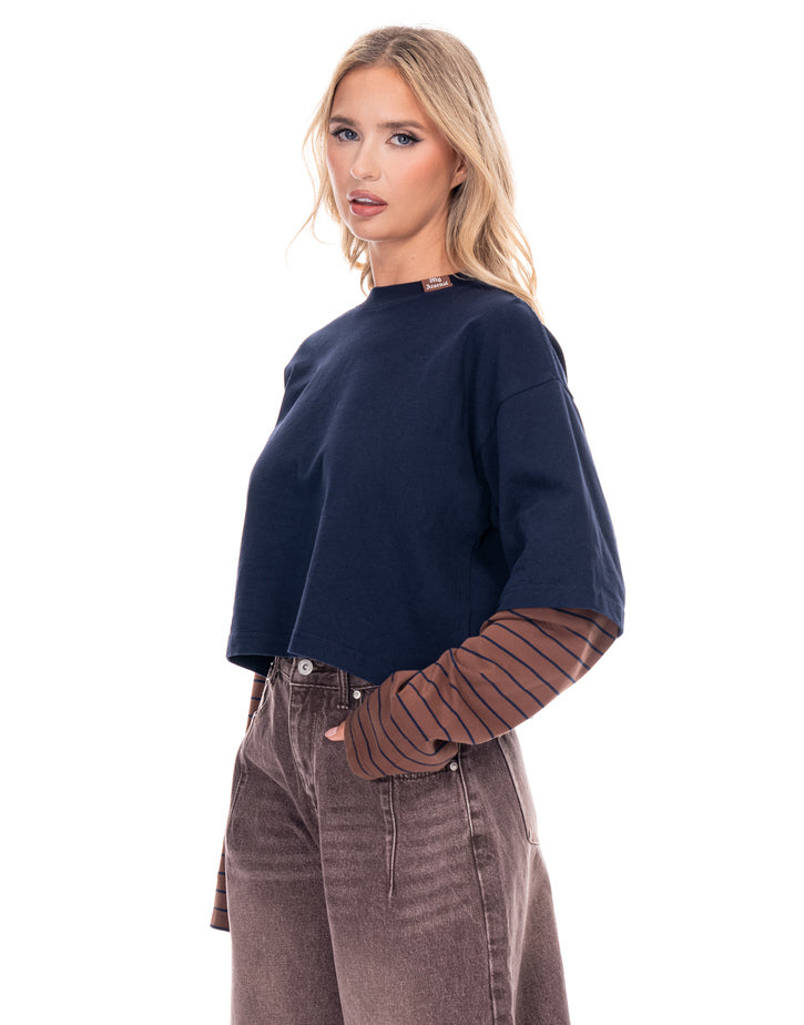 חולצה קרופ הדפס בגב