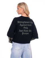 חולצה קרופ הדפס בגב