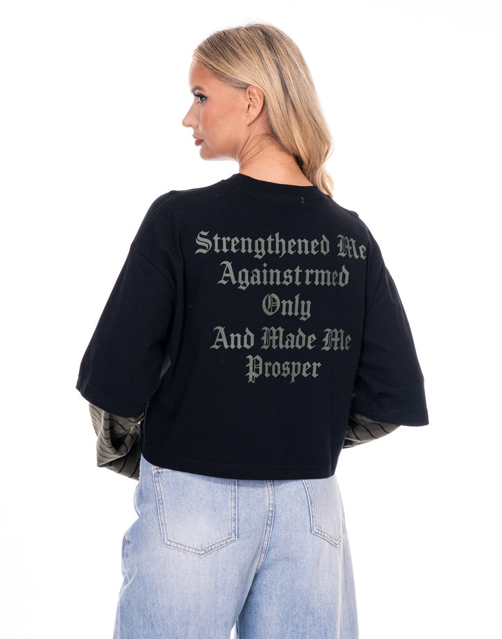 חולצה קרופ הדפס בגב