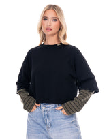 חולצה קרופ הדפס בגב