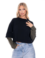 חולצה קרופ הדפס בגב