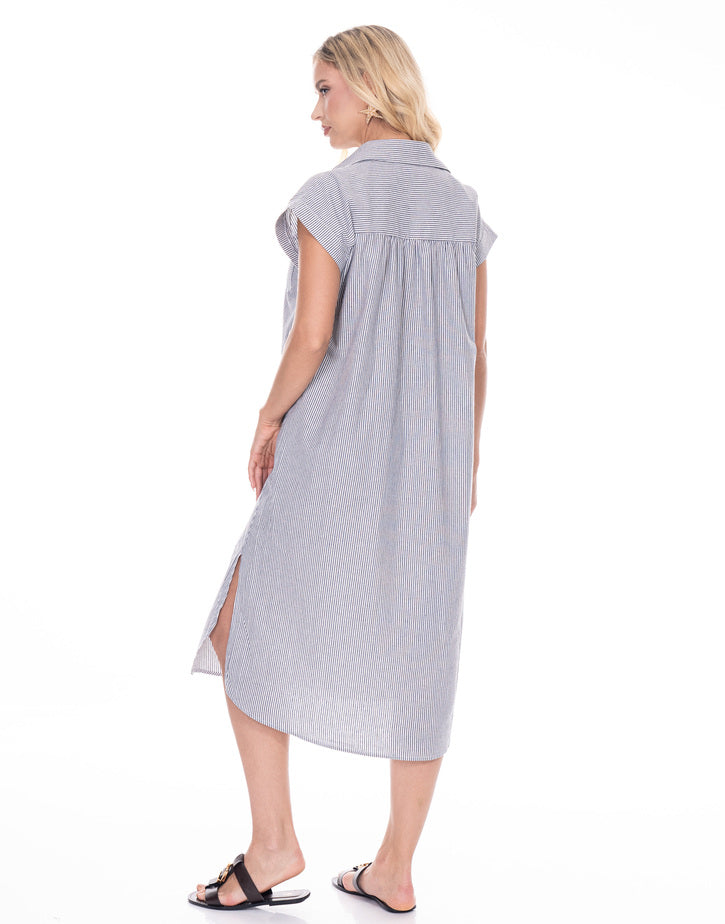 שמלת פסים מכופתרת