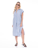 שמלת פסים מכופתרת