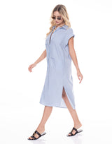 שמלת פסים מכופתרת