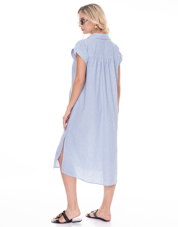 שמלת פסים מכופתרת