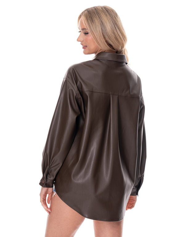 חולצה דמוי עור