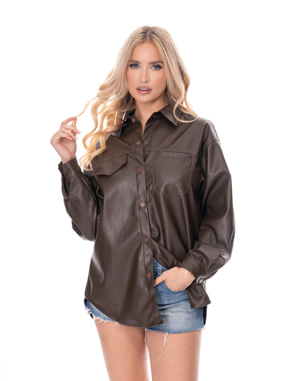 חולצה דמוי עור