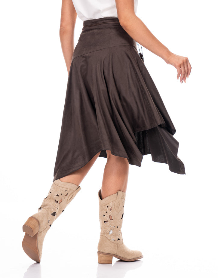 חצאית אסימטרי קטיפה