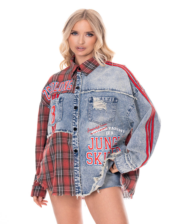 חולצת ג׳ינס אוזניות