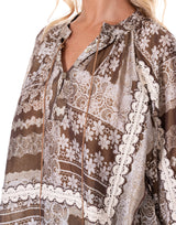 חולצת בוהו שילוב ריקמה