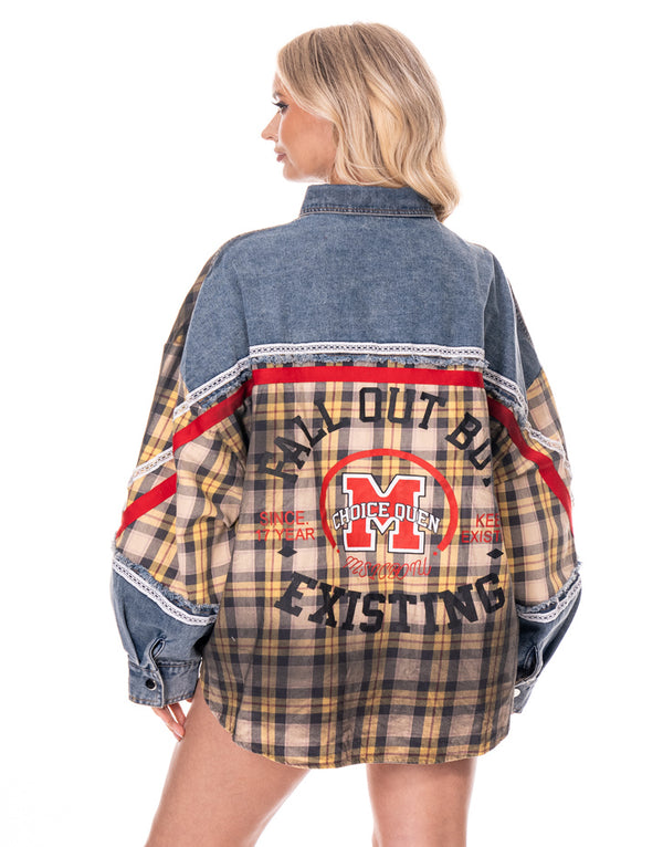 חולצת ג׳ינס משובצת