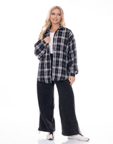 חולצה משבצות קרעים