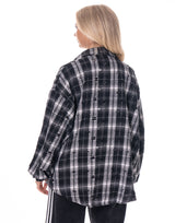 חולצה משבצות קרעים