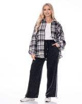 חולצה משבצות קרעים