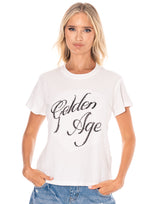 טישרט GOLDEN AGE כיתוב חרוזים