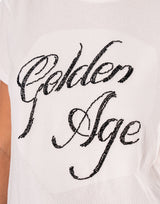 טישרט GOLDEN AGE כיתוב חרוזים