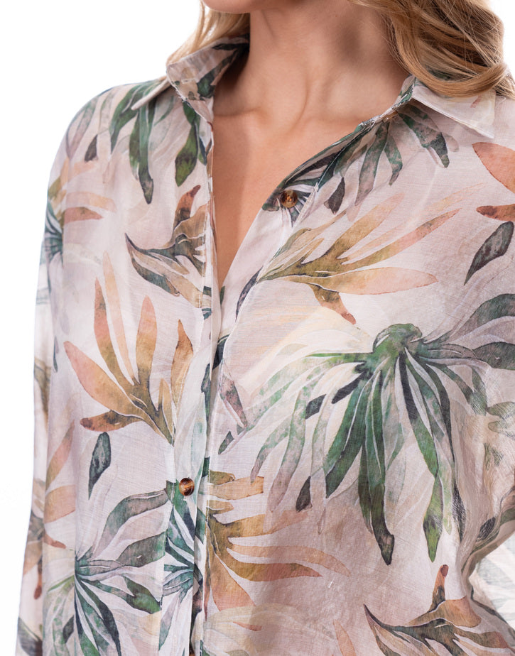 מכופתרת הדפס