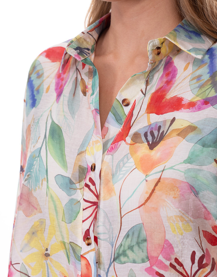 מכופתרת הדפס