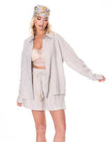 חליפת שורט פשתן