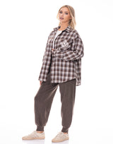 חולצה משובצת כיס