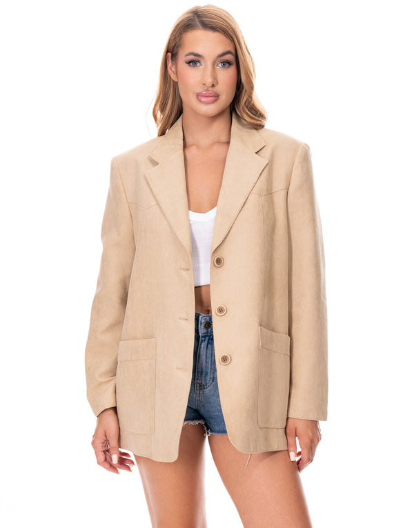 ג׳קט מחויט סוויד