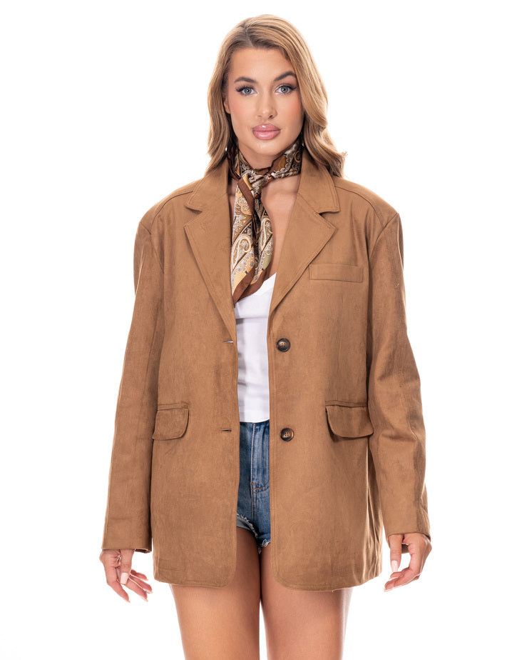 ג׳קט מחויט סוויד