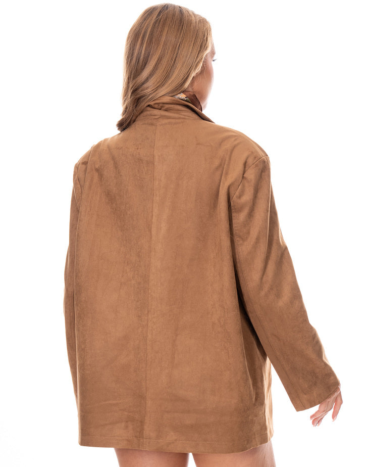 ג׳קט מחויט סוויד