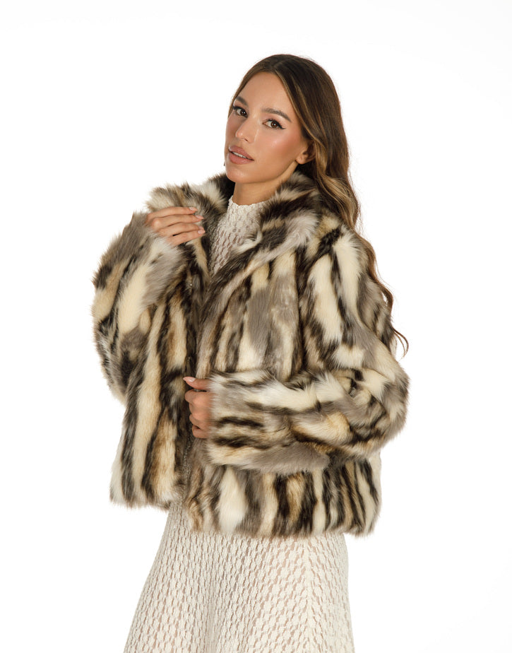 מעיל פרווה הדפס