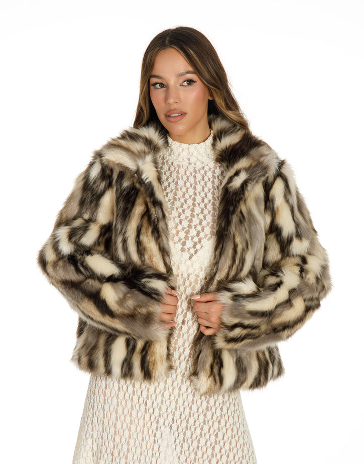 מעיל פרווה הדפס