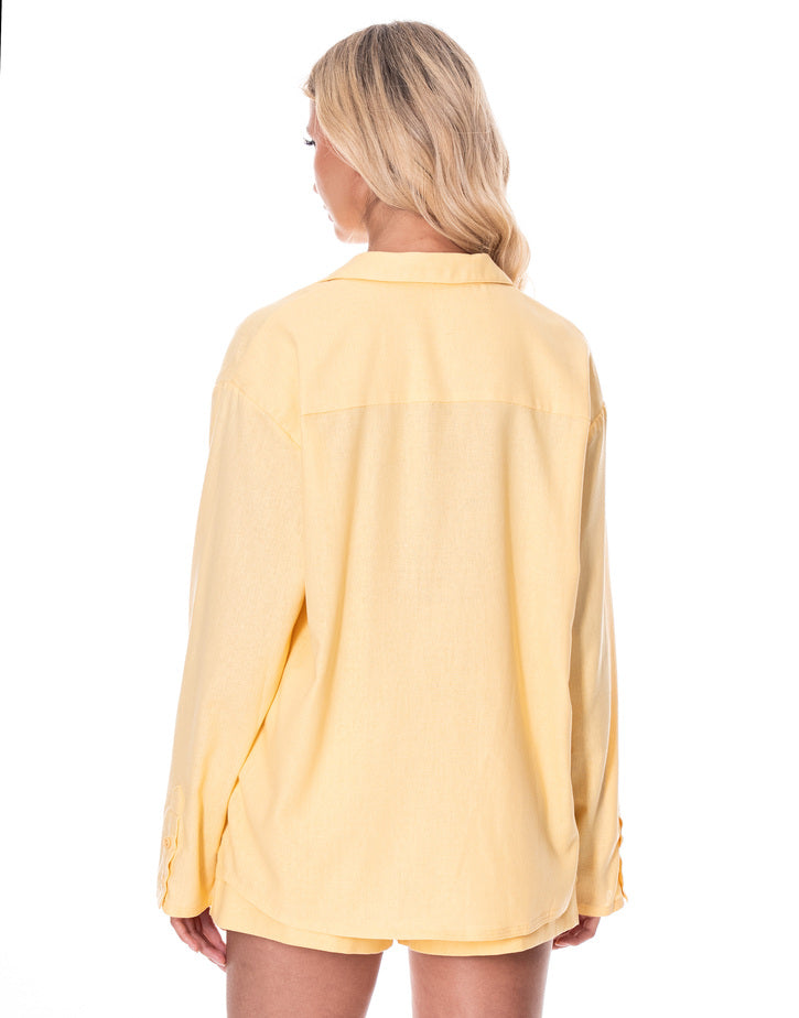 חליפת פשתן שורט גומי