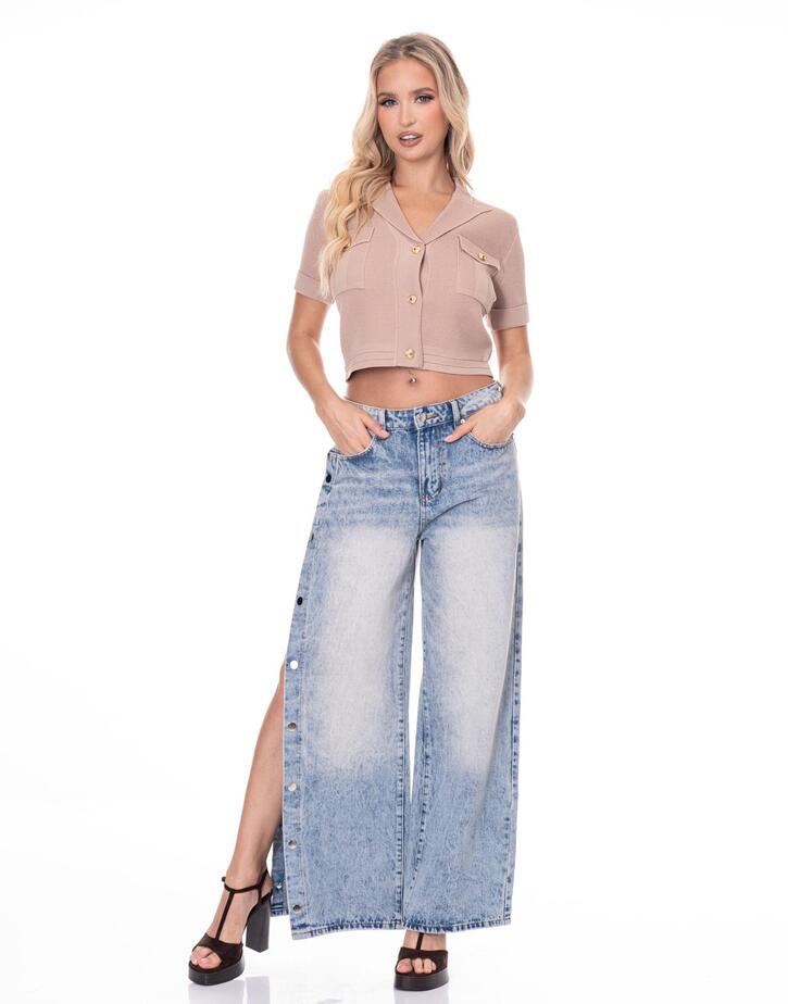 קרדיגן סריג כפתורי זהב