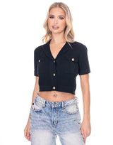 קרדיגן סריג כפתורי זהב