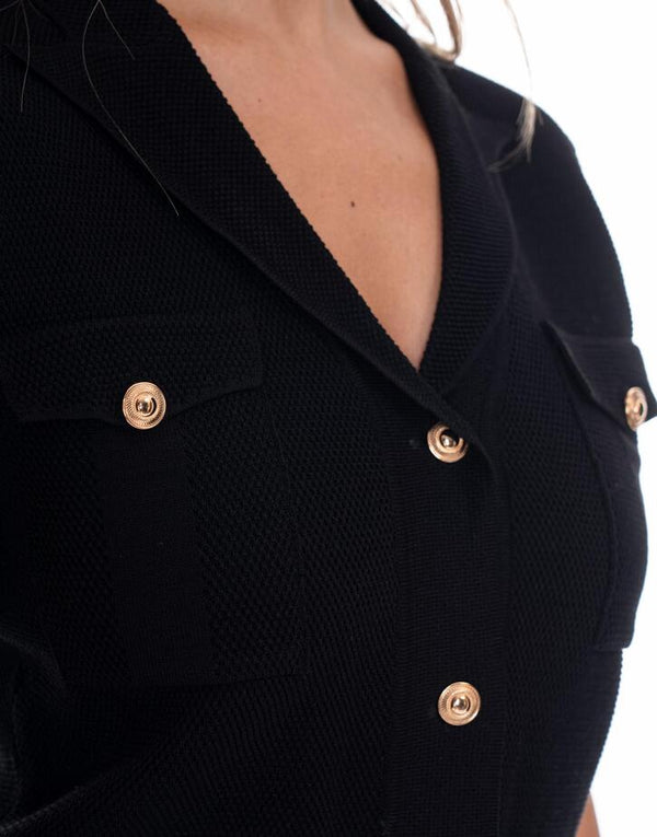 קרדיגן סריג כפתורי זהב