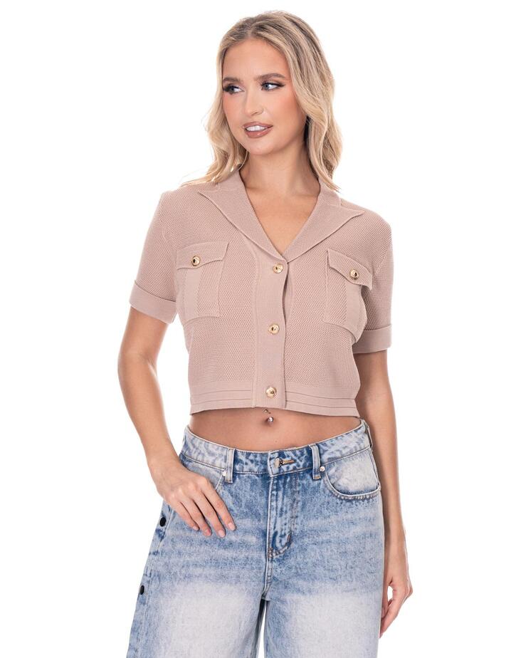 קרדיגן סריג כפתורי זהב