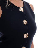 ווסט סריג כפתורי זהב