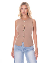 ווסט סריג כפתורי זהב