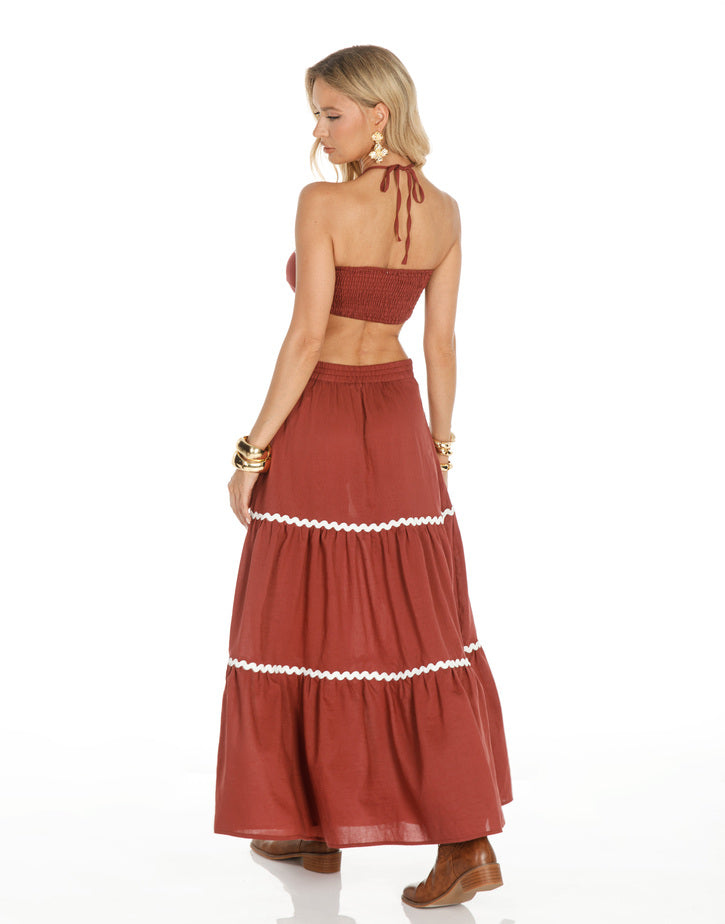 חליפת טופ סטרפלס חצאית