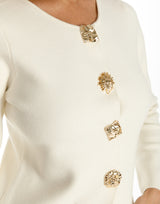 קרדיגן שרוול ארוך כפתורים זהב