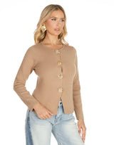 קרדיגן שרוול ארוך כפתורים זהב