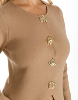 קרדיגן שרוול ארוך כפתורים זהב