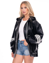 ג'קט דמוי עור פסים