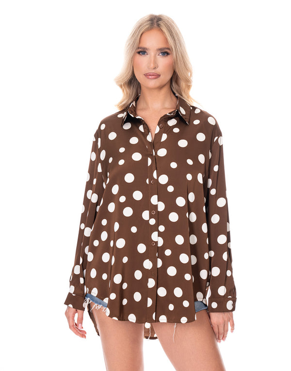 מכופתרת סאטן נקודות