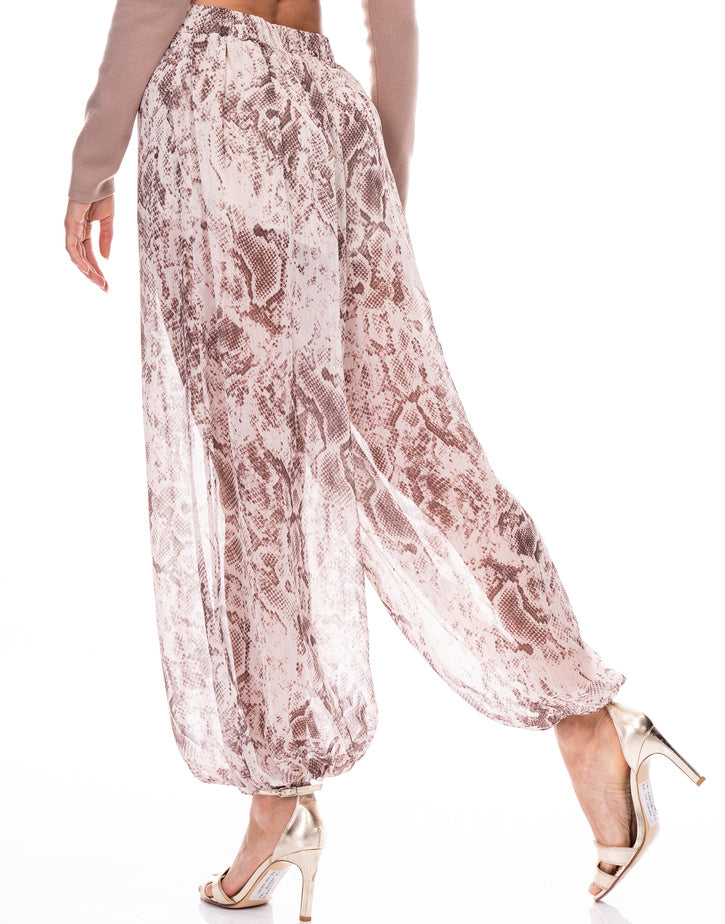 מכנס בלון שיפון מנוחש