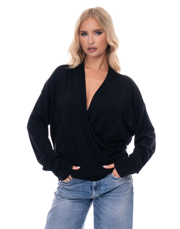 חולצה מעטפת רבידה