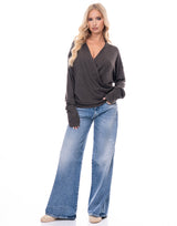 חולצה מעטפת רבידה