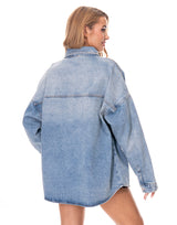 חולצת ג׳ינס כיסים אוברסייז