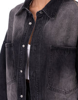 חולצת ג׳ינס כיסים אוברסייז