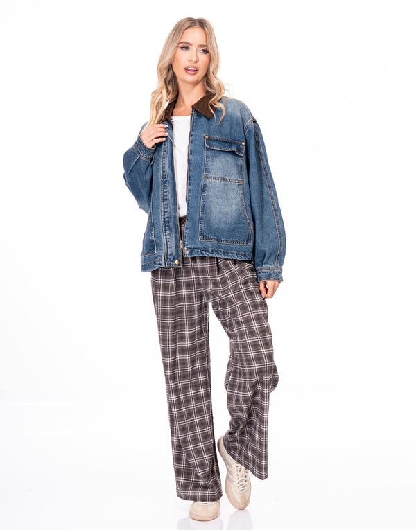 ג׳קט ג׳ינס צווארון קורדרוי