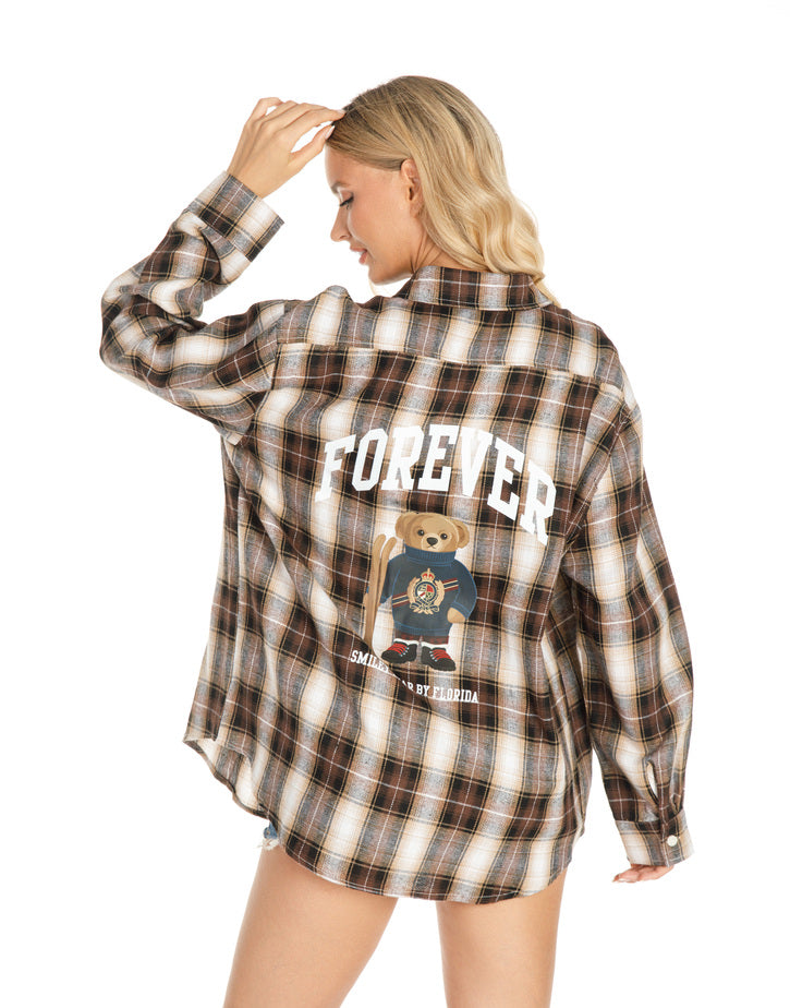 חולצה משובצת דובי